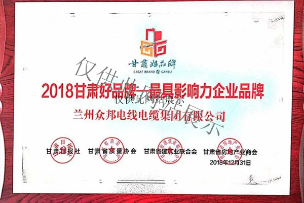 2018甘肅企業品牌